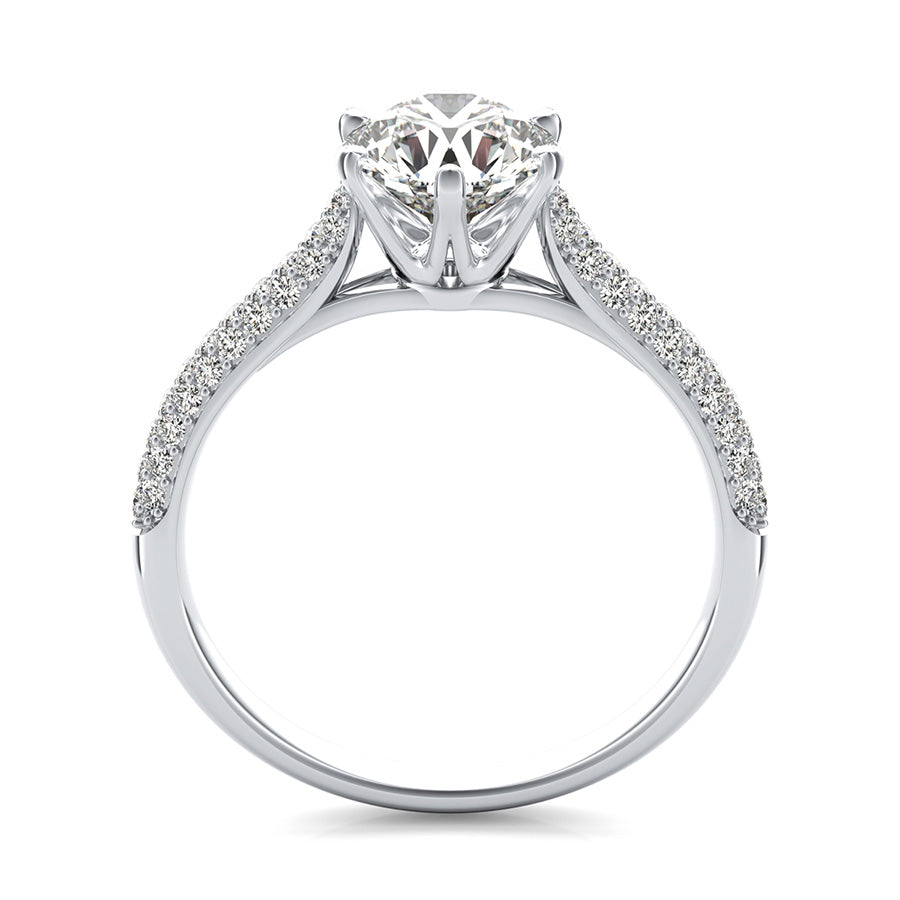 Victoria Royal Cathedral Micro-Pave Half Eternity Engagement Ring