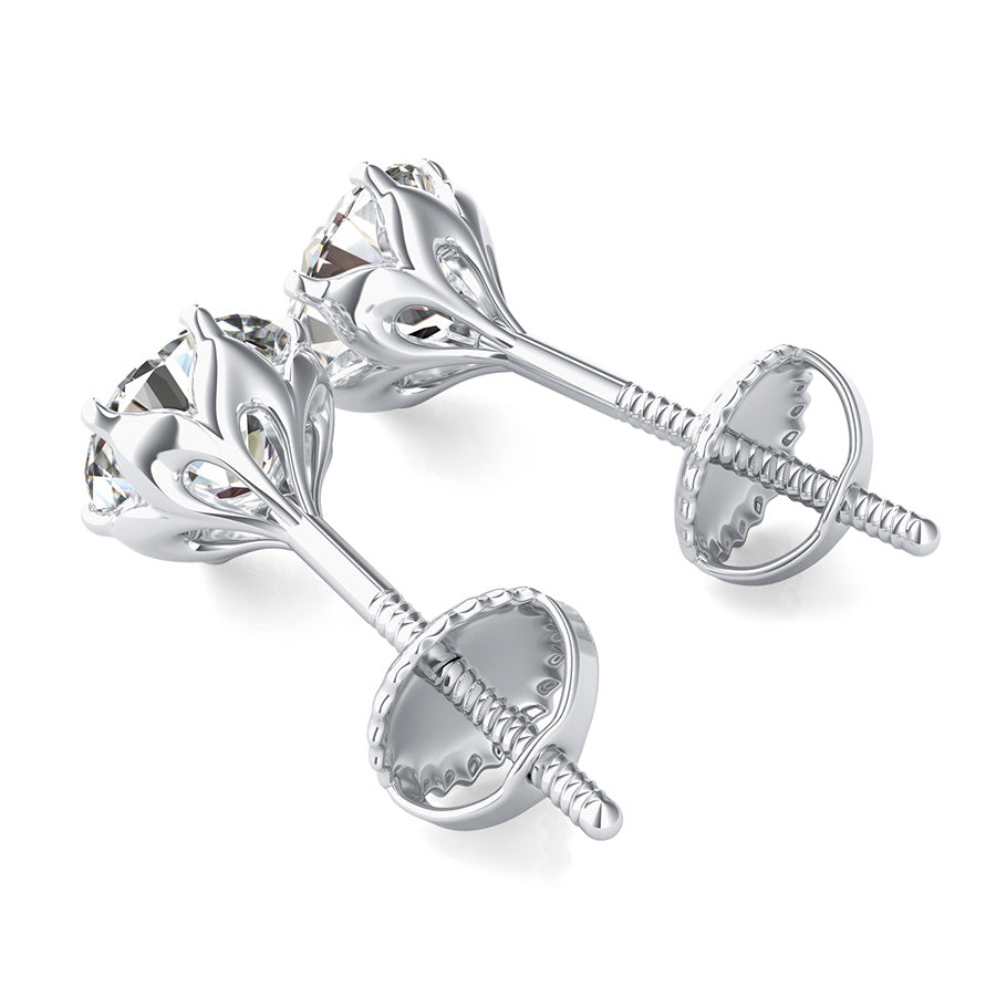 Flower Prong Stud Earrings