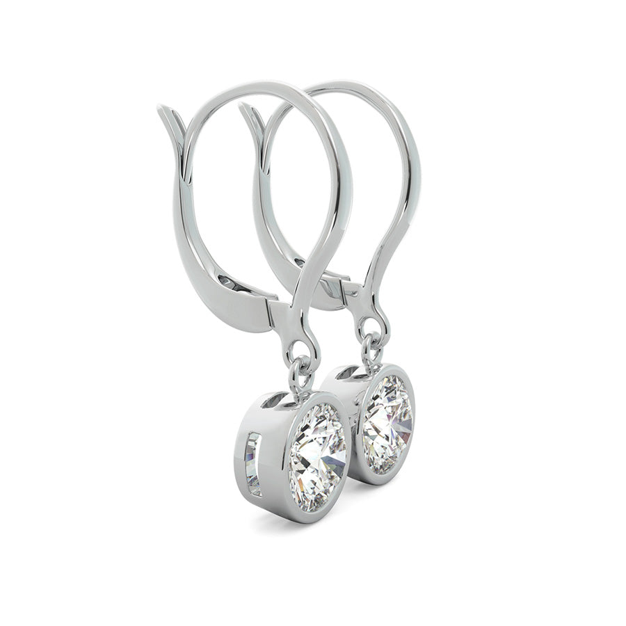 Leverback Bezel Earrings