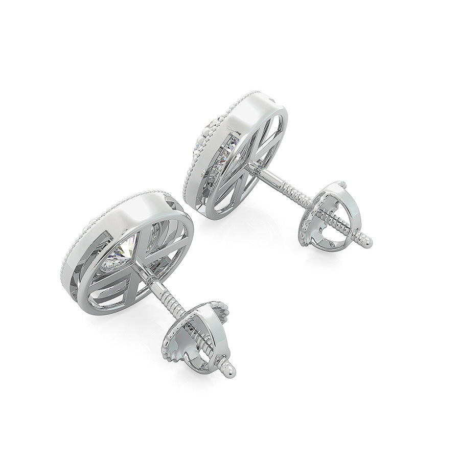 Halo Earrings With Milgrain
