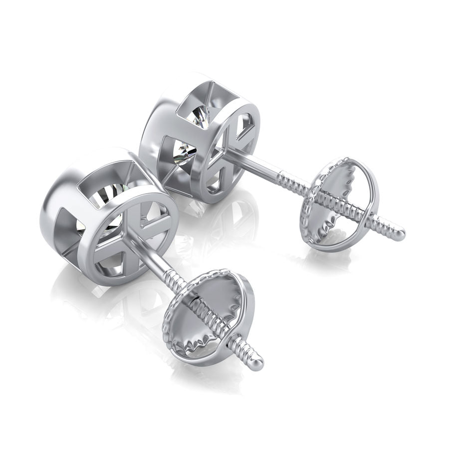 Bezel Stud Earrings