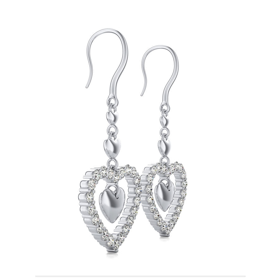 Heart Chandelier  Earrings