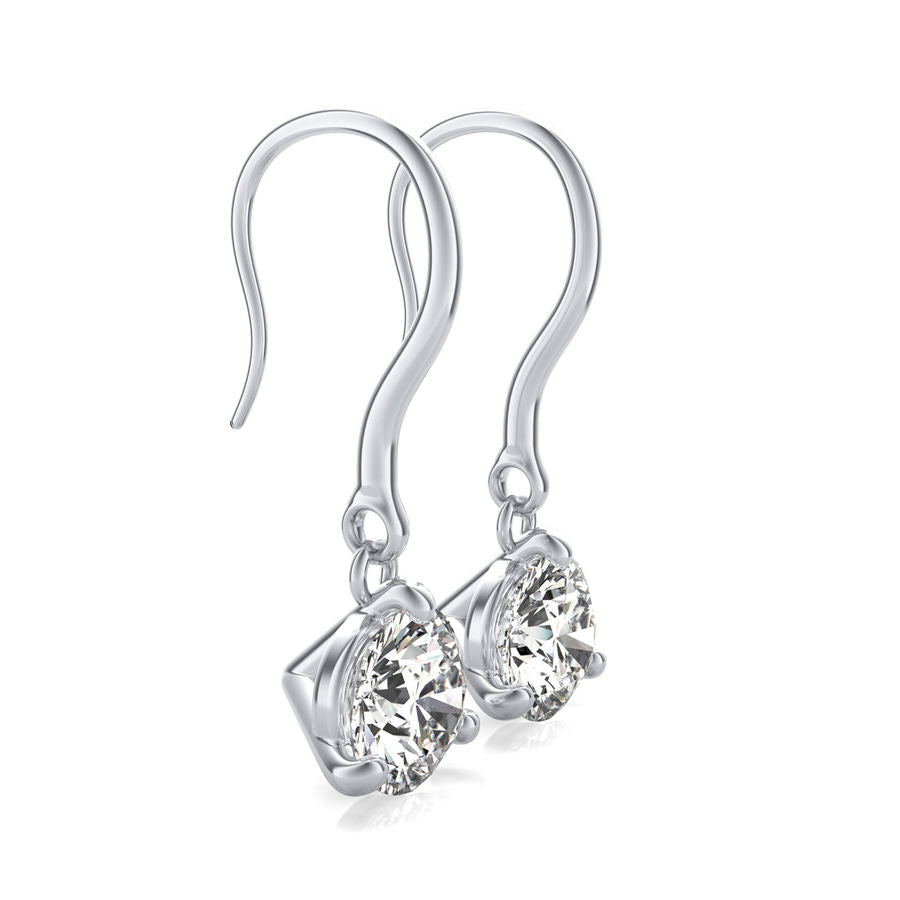 Lever Back Solitaire Earrings