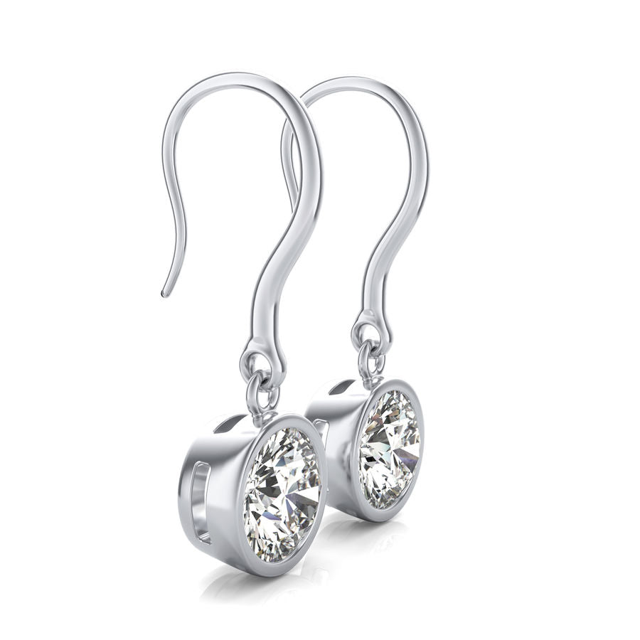Dropped Bezel Solitaire Earrings