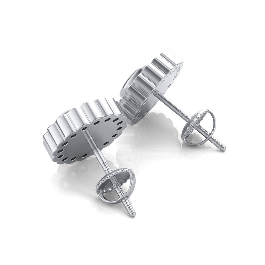 Bezel Halo Earrings