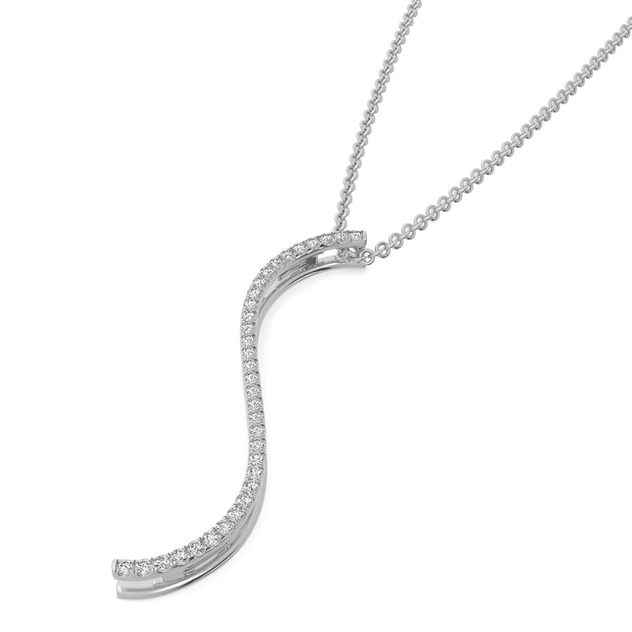 "FAITH" S-Curved Drop Bar Pendant