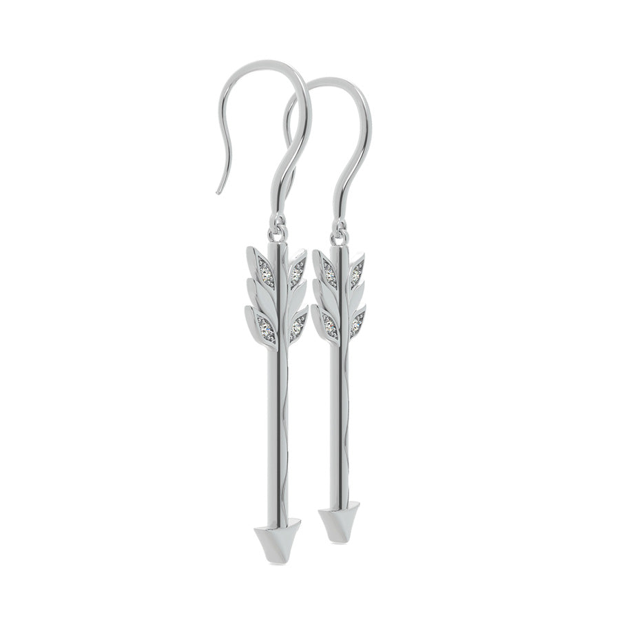 Leaf Arrow Drop Earrings