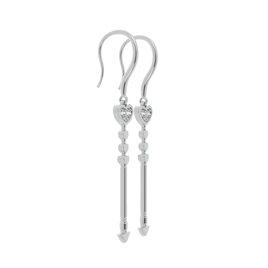Heart Arrow Dangling Earrings