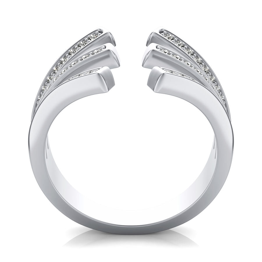 Three Row Open Split Fashion Ring