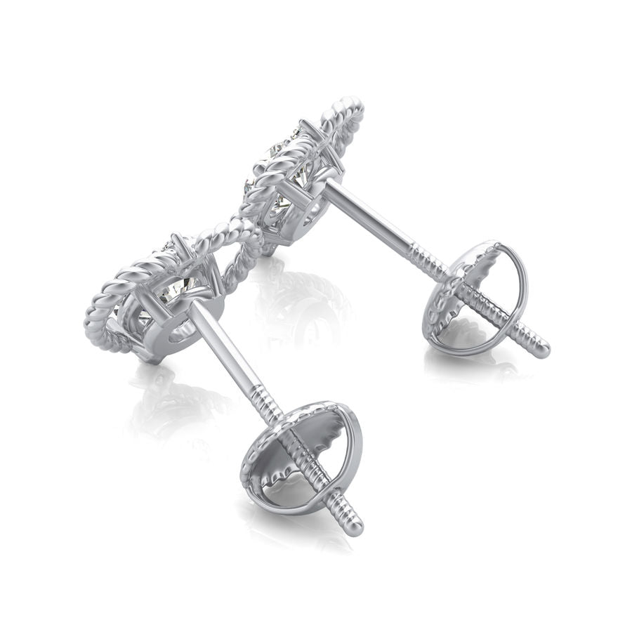 Heart Halo Stud Earrings