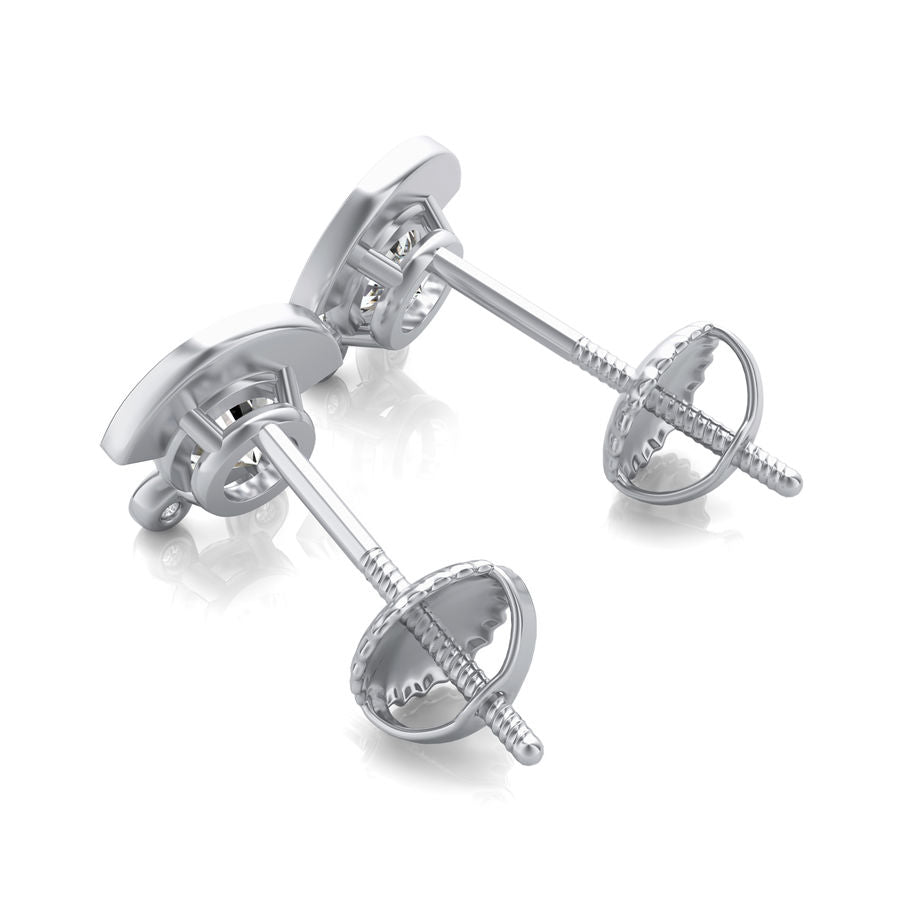 Half Halo Stud Earrings