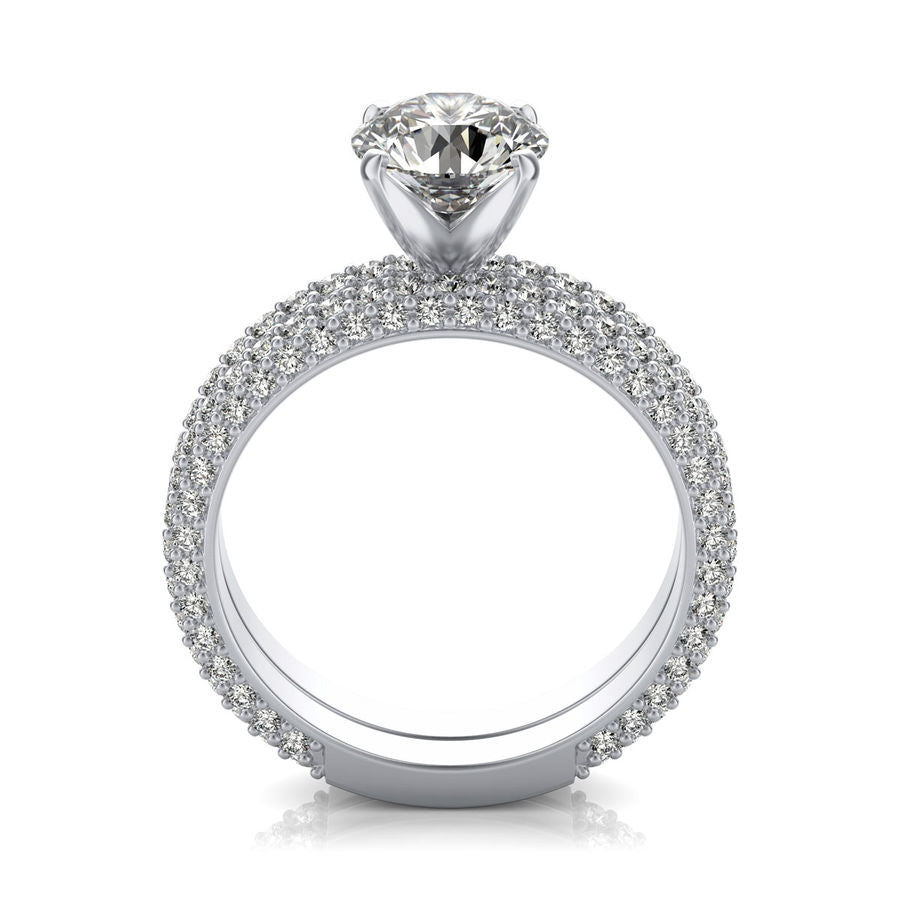 Micro Pave Engagement Ring With Matching Band