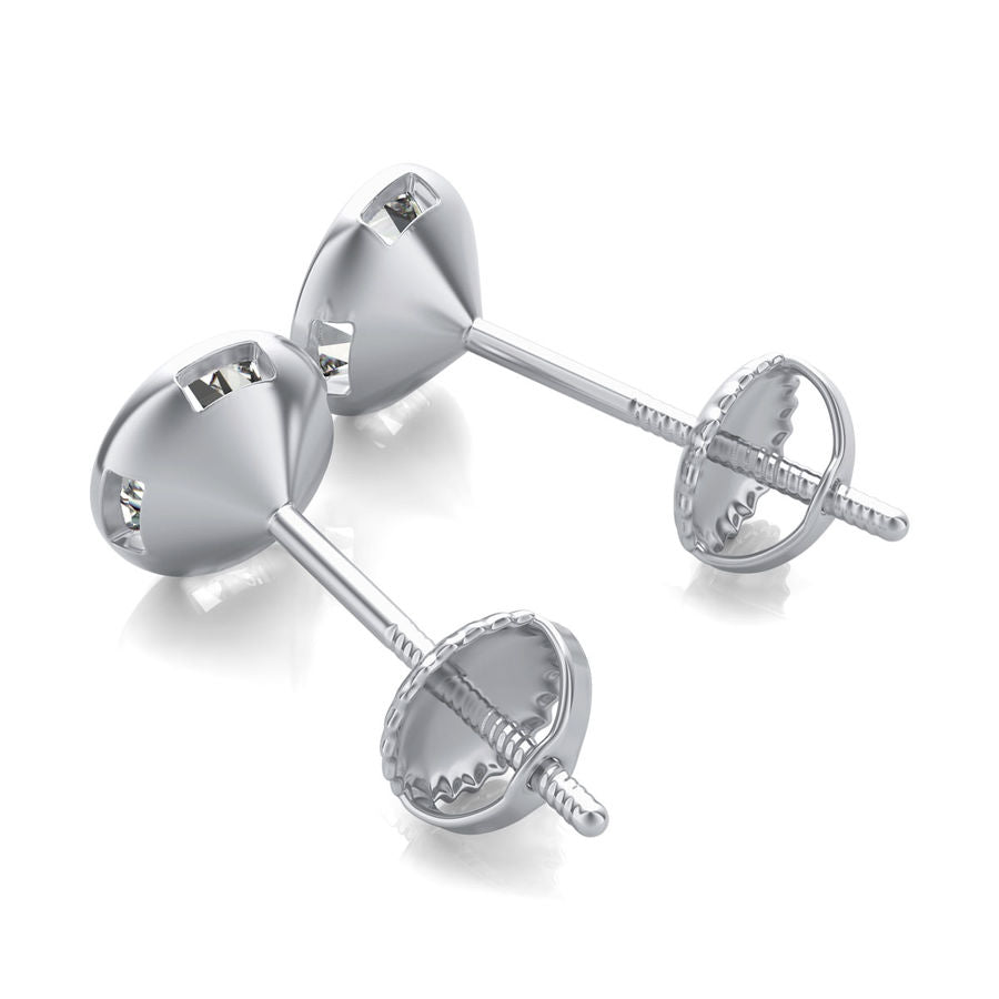 Bezel Stud Earrings
