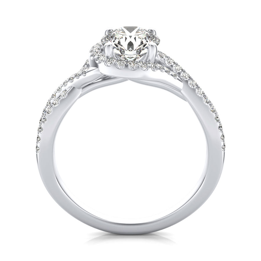 Twist Halo Engagement Ring