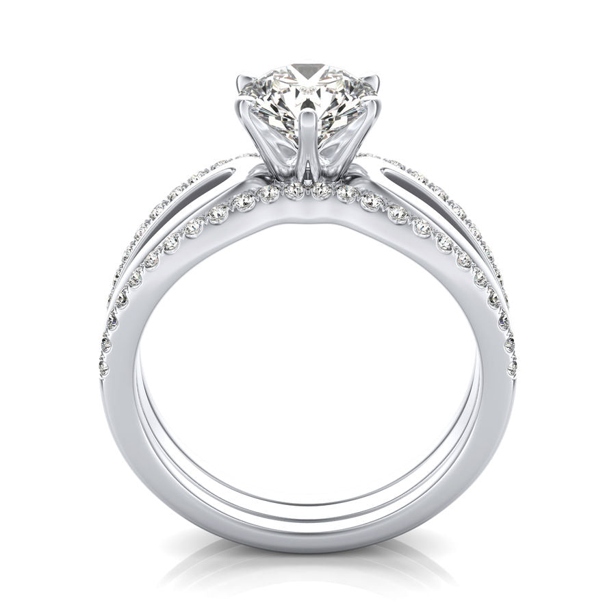 Solitaire Engagement Ring With Matching Band