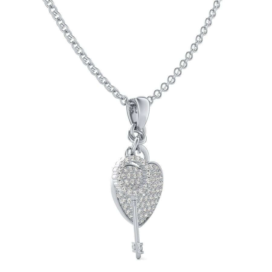 Heart and Key Pendant