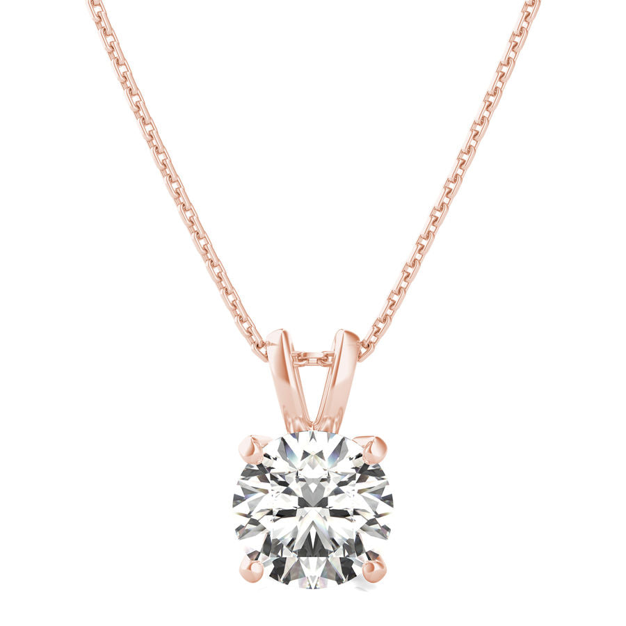 Black Friday Sale, 1.50 ct. Diamond Solitaire Pendant in 14K White Yellow or Rose