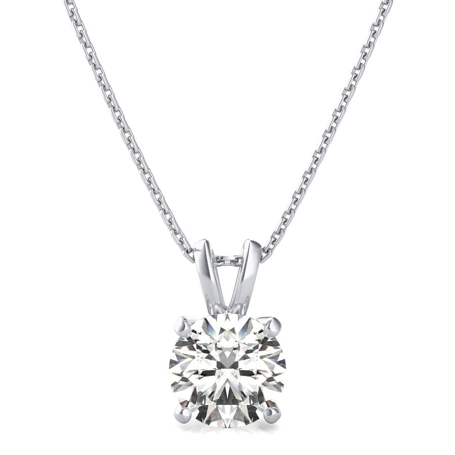 Black Friday Sale, 1.50 ct. Diamond Solitaire Pendant in 14K White Yellow or Rose