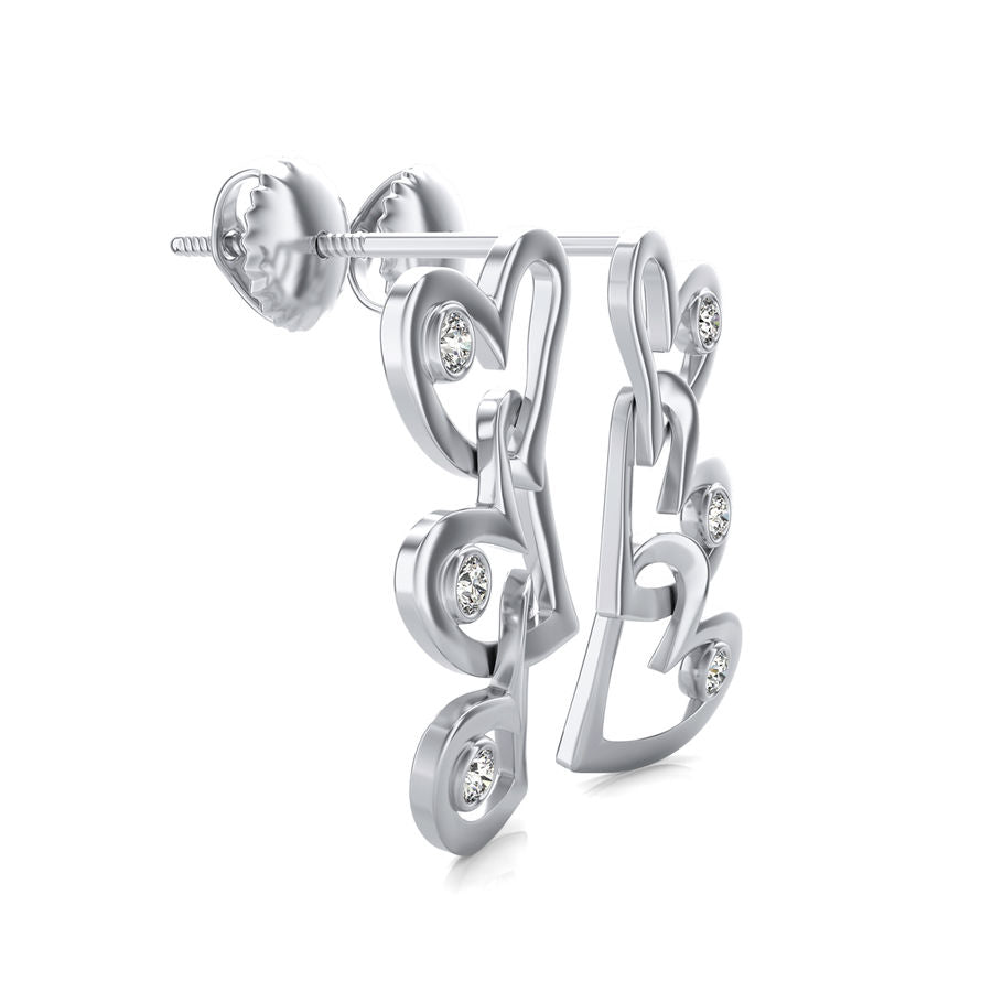 Three Hearts Drop Earrings