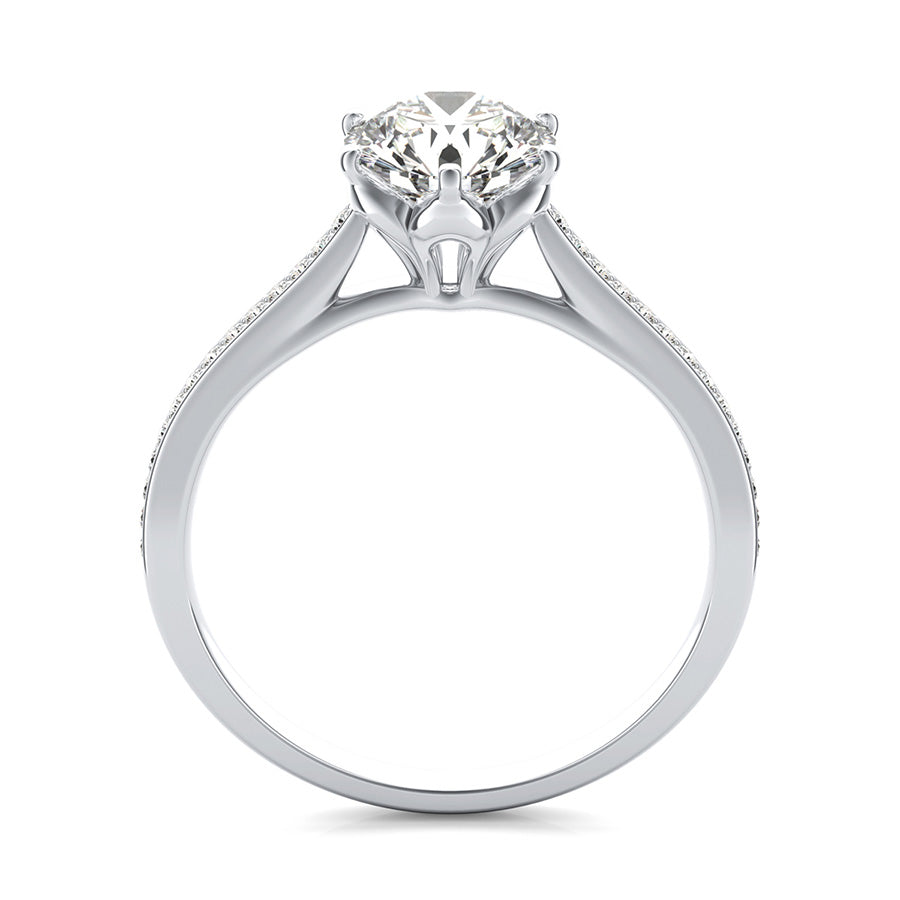 Flower Prong  Cathedral Engagement Ring