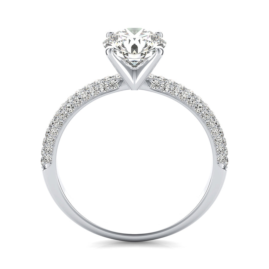 Classic Micro-Pave Half Eternity Engagement Ring
