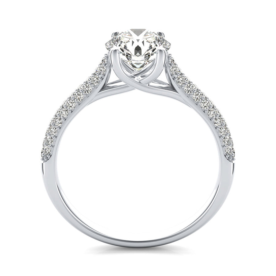 Trellis Cathedral Micro-Pave Half Eternity Engagement Ring