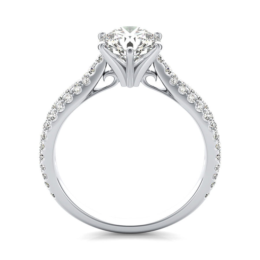 Infinity Split Engagement Ring With Scroll On The Side