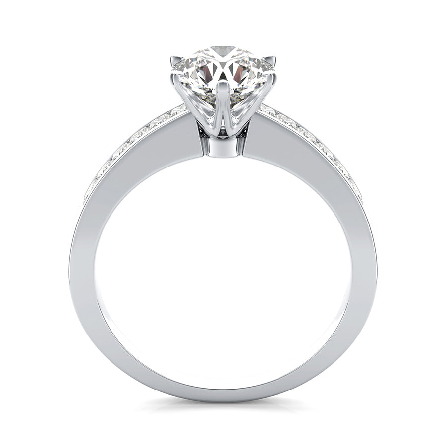 Victoria Royal Engagement Ring With Channel Set Side Stones