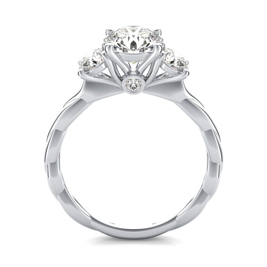 Yiara Three Stone Engagement Ring With Twisted Marcela Shank
