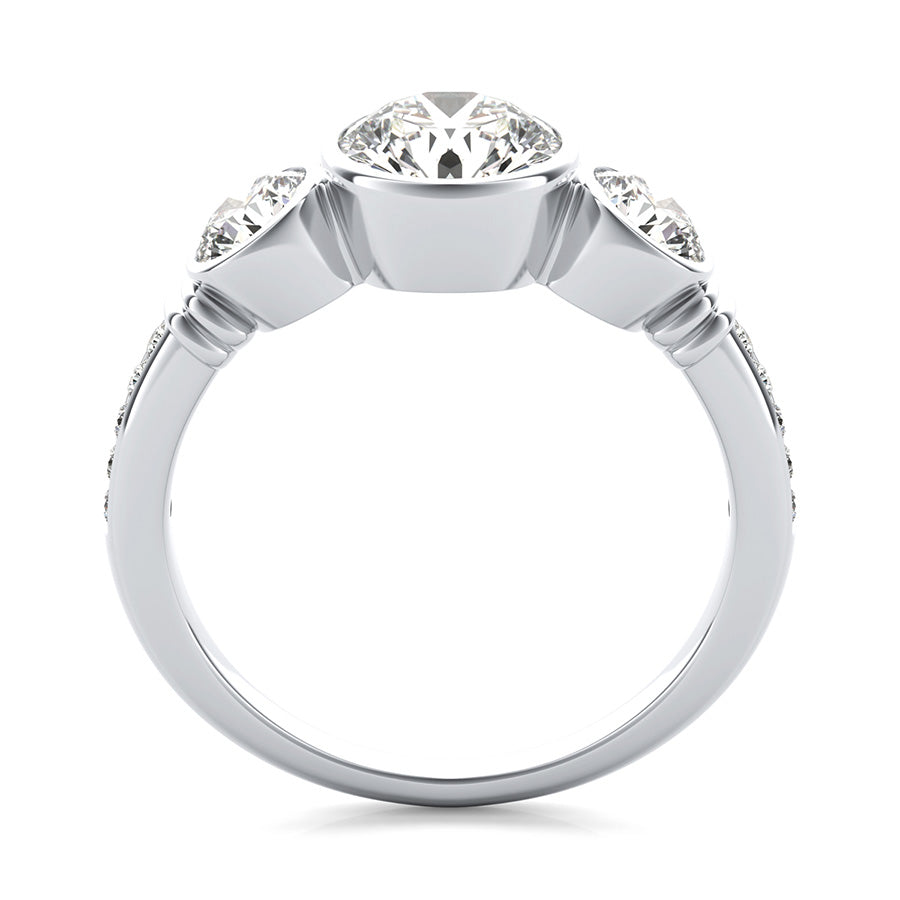 Bezel Three Stone Engagement Ring