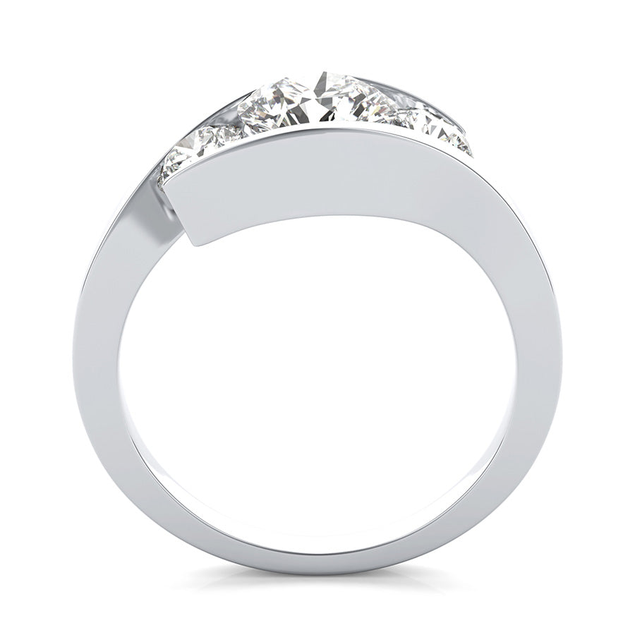 Eluna Tension Set Three Stone Engagement Ring