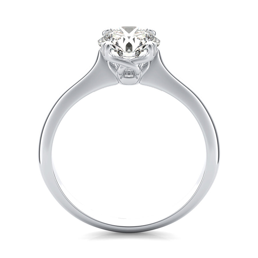 Solitaire Engagement Ring With Twisted Prongs