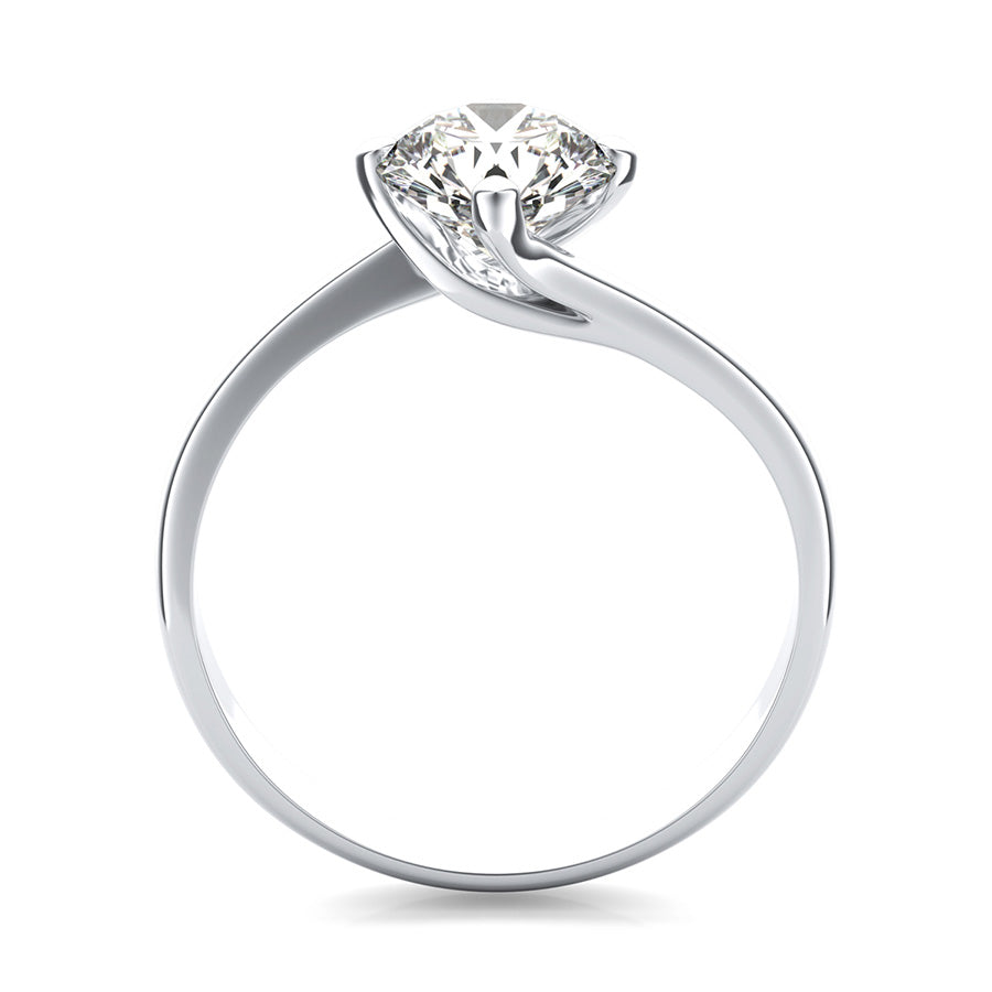 Solitaire Engagement Ring With Twisted Shank