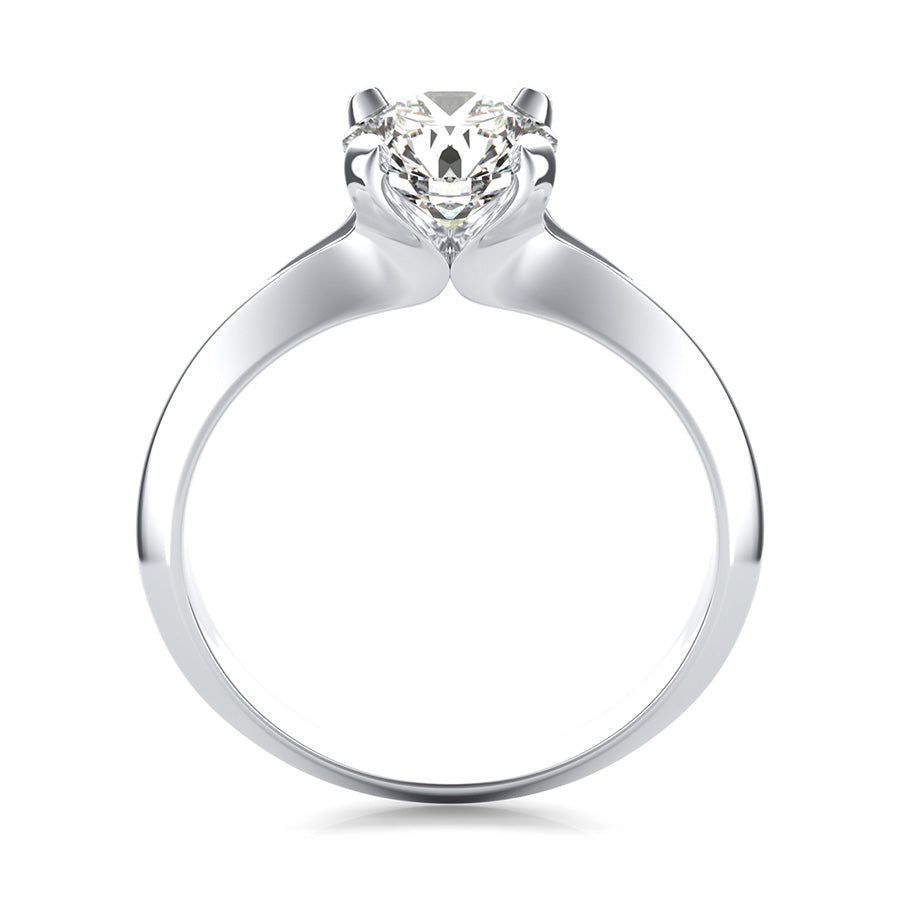 Solitaire Engagement Ring With Knife Edge Shank