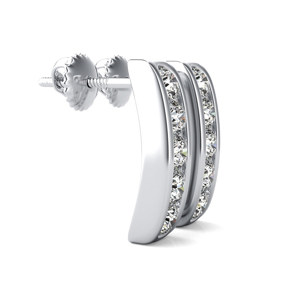Bar Earrings With Channel Set