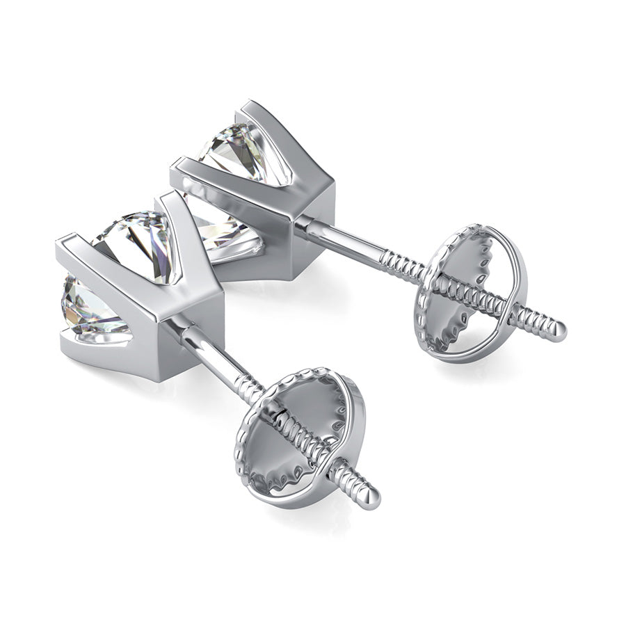 Square Prong Stud Earrings