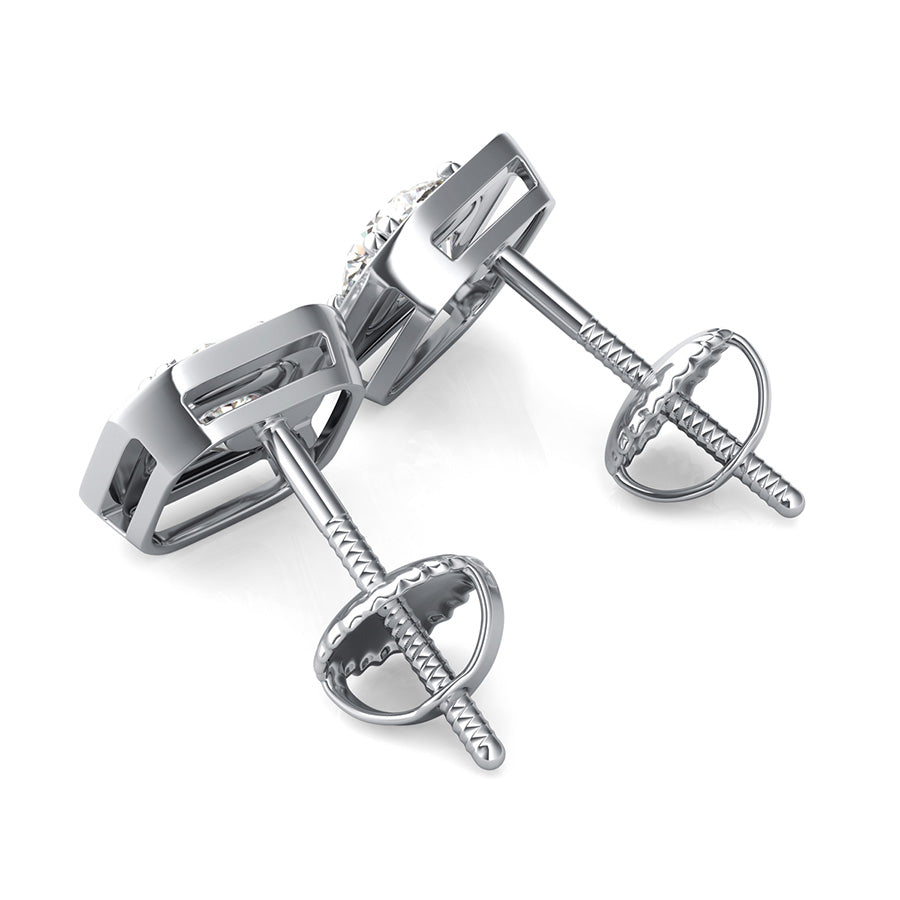 Pave Halo Earrings