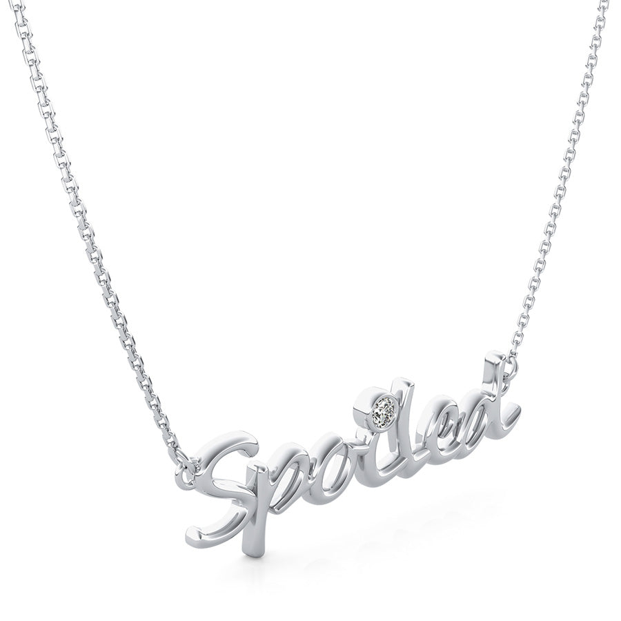 "Spoiled" Pendant With Bezel Set Stone