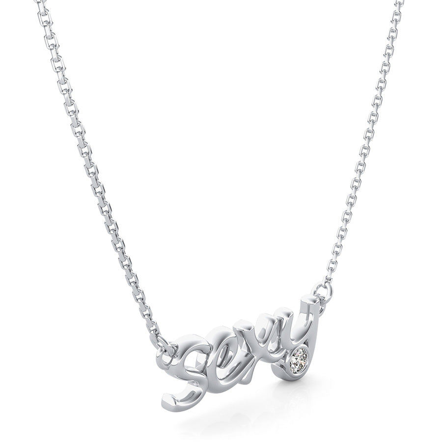 "Sexy" Pendant With Bezel Set Stone