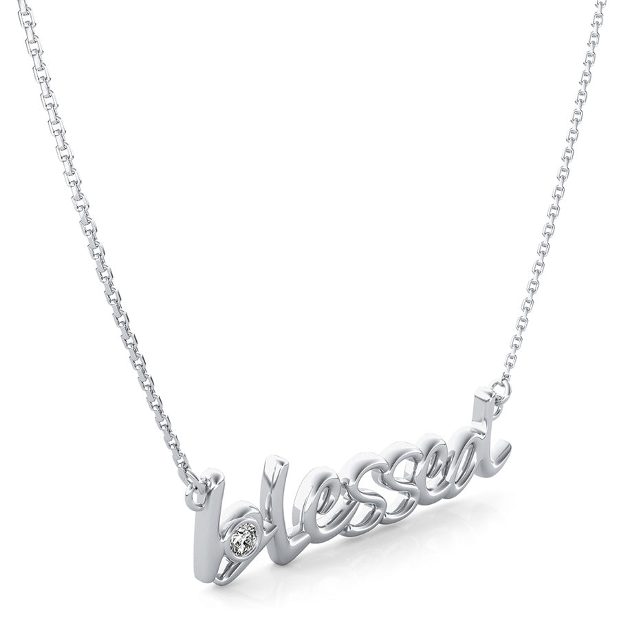 "Blessed" Pendant With A Stone