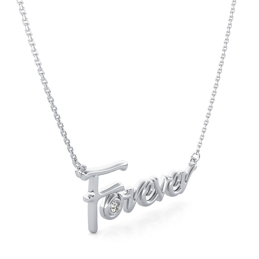"Forever" Pendant With Bezel Set Stone