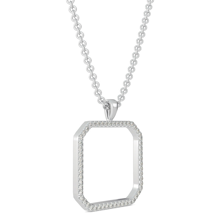 Open Asscher Shaped Pendant