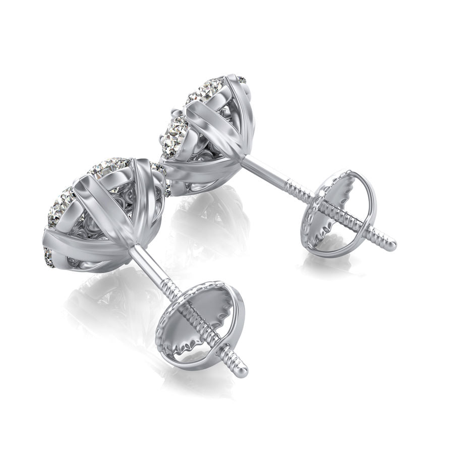 3.50 Ct. T.W. Cluster Stud Earrings