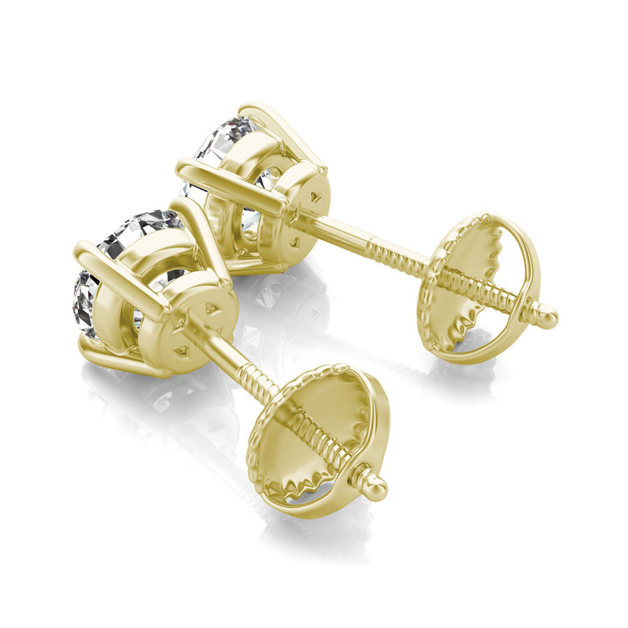 Black Friday Sale, 5.00 ct. Diamond Stud Earring in 14K White Yellow or Rose