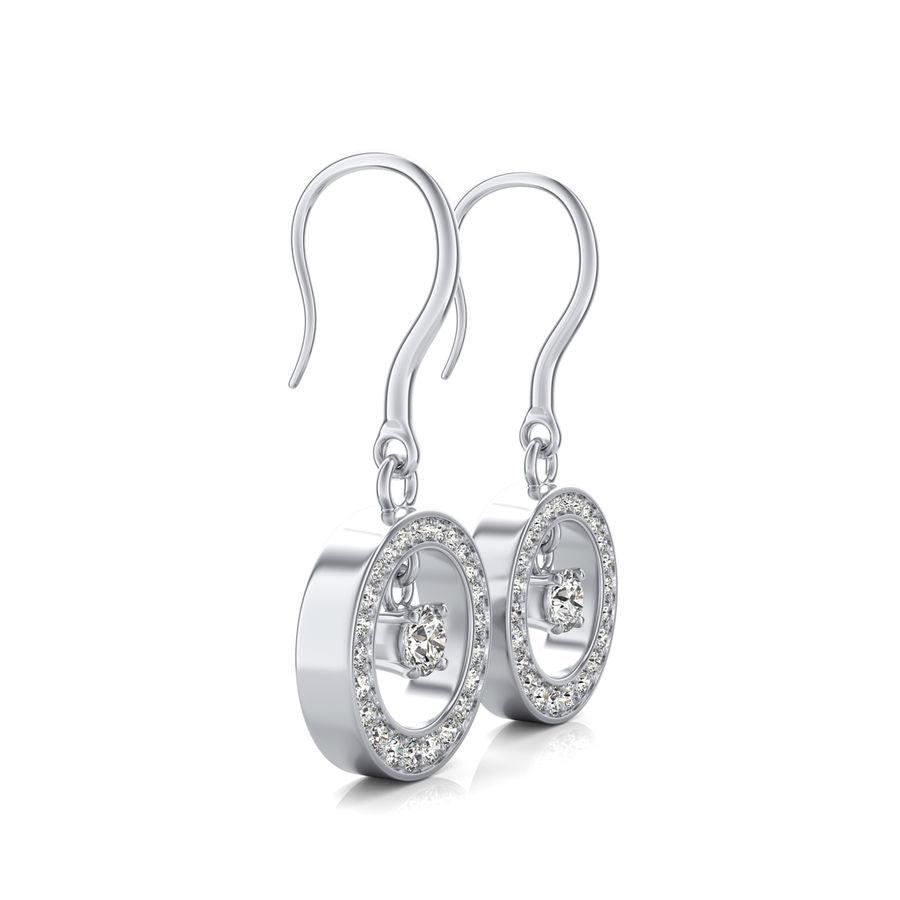 Lever Back Halo Bezel Earrings