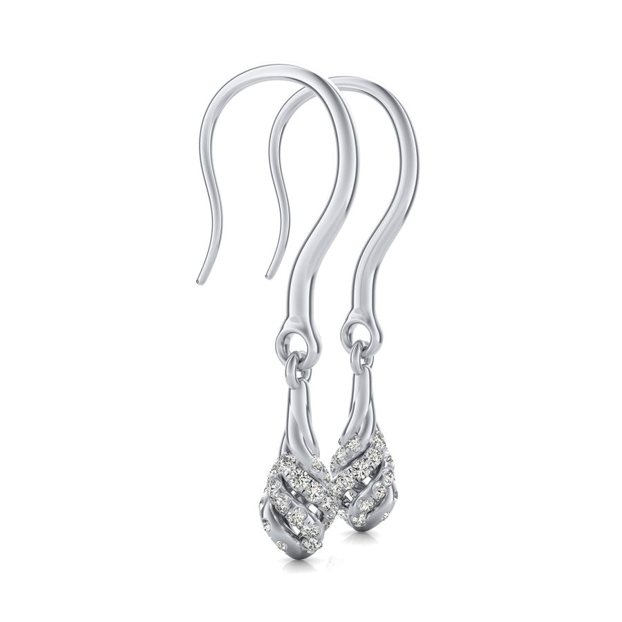 Swirl Lever Back Drop Earrings
