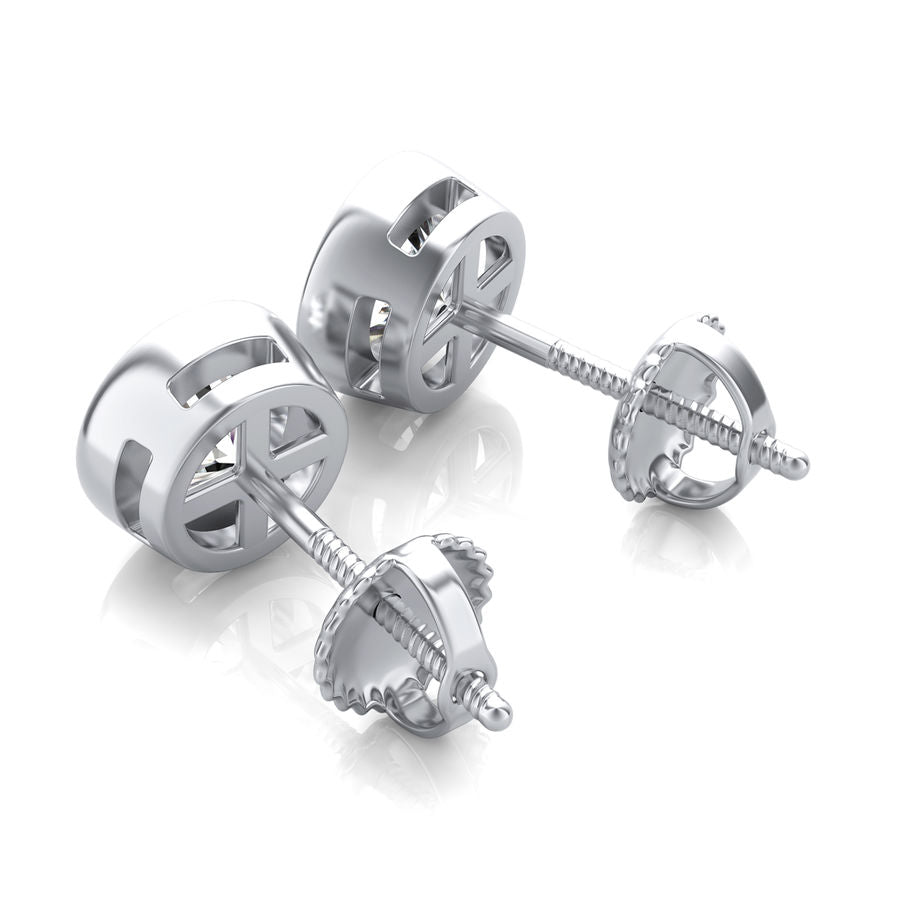 Bezel Stud Earrings