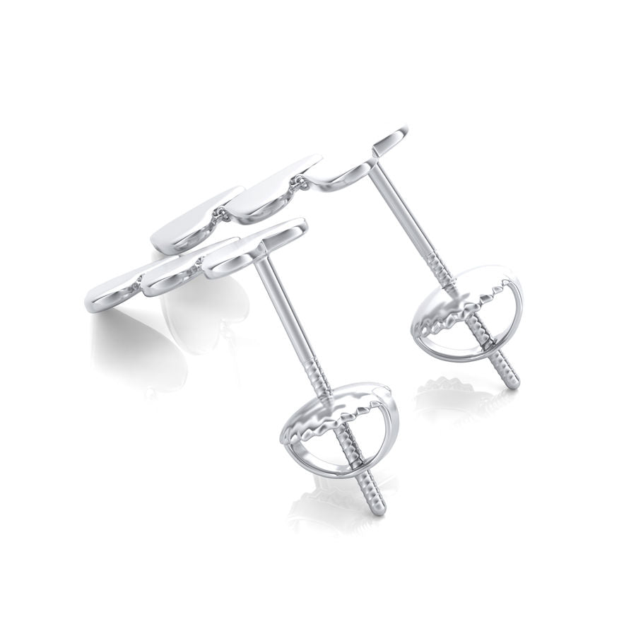 Three Hearts Drop Earrings