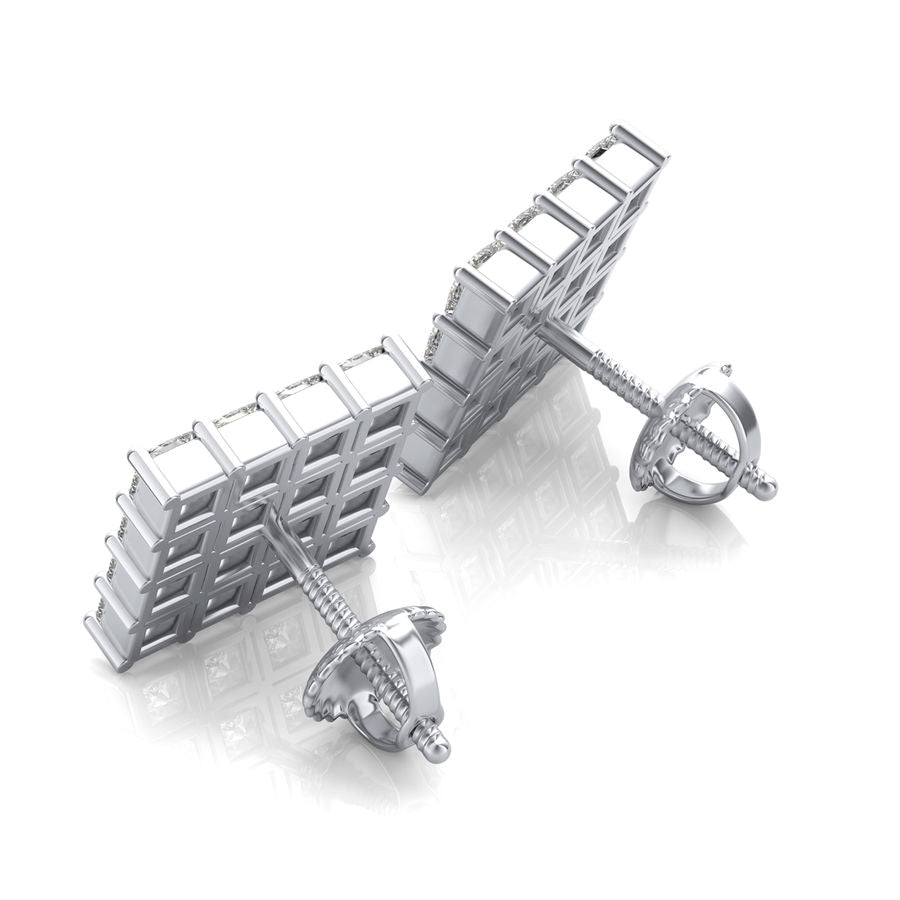3.00 Ct. T.W. Cluster Stud Earrings