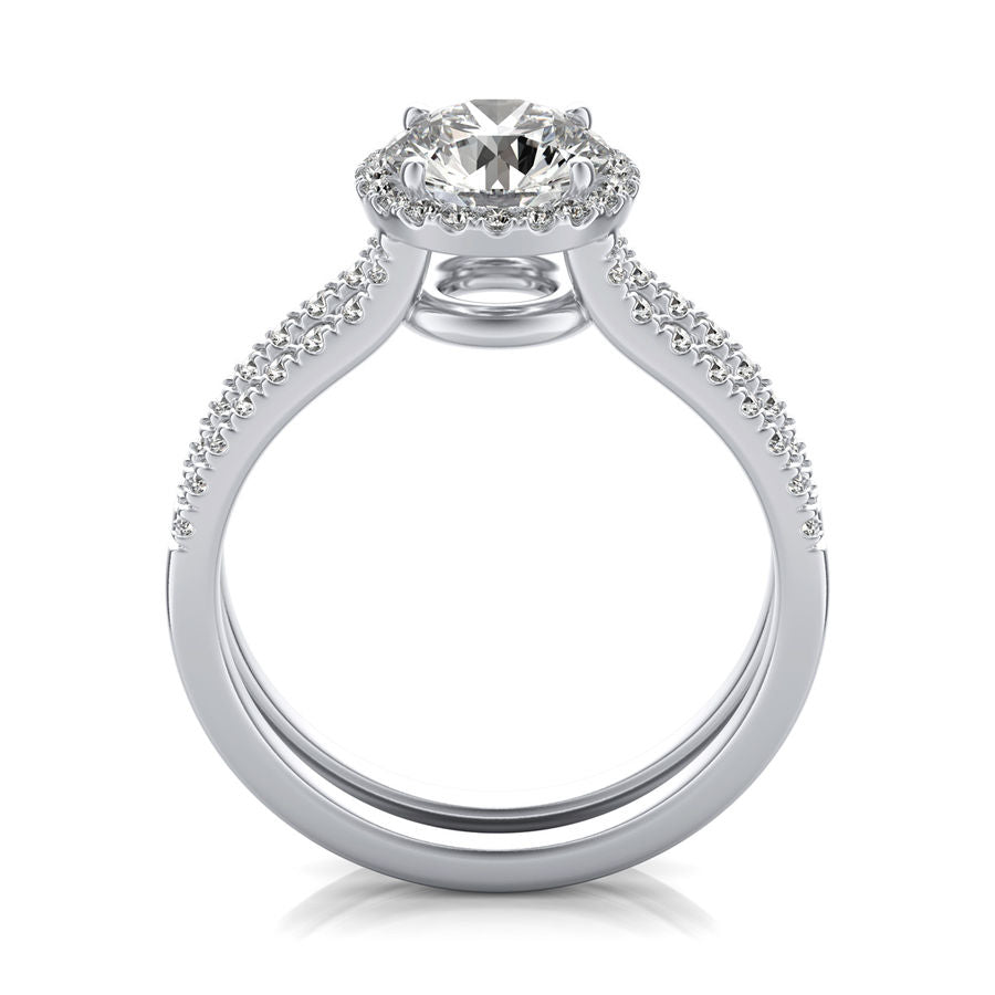 Split Shank Halo Engagement Ring